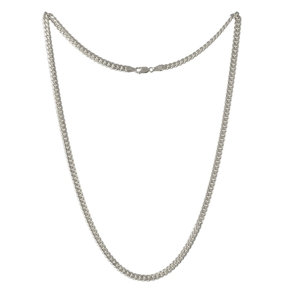 Previously Owned - 7.2mm Cuban Curb Chain Necklace in Solid Sterling Silver  - 24"