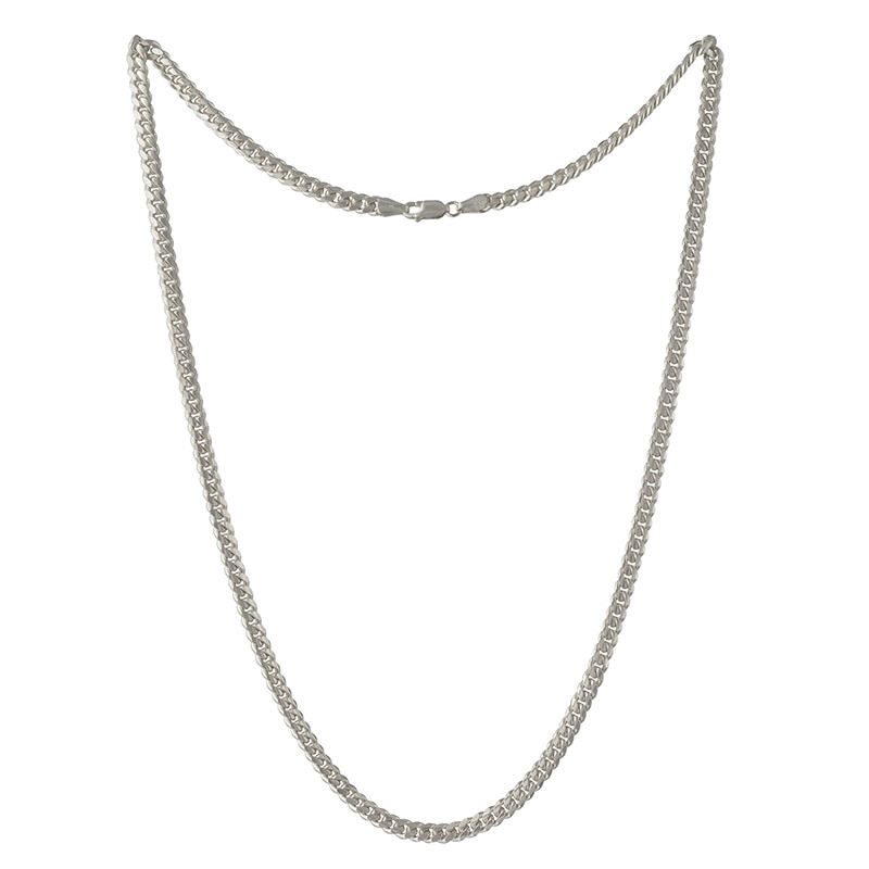 Previously Owned - 7.2mm Cuban Curb Chain Necklace in Solid Sterling Silver  - 24"|Peoples Jewellers
