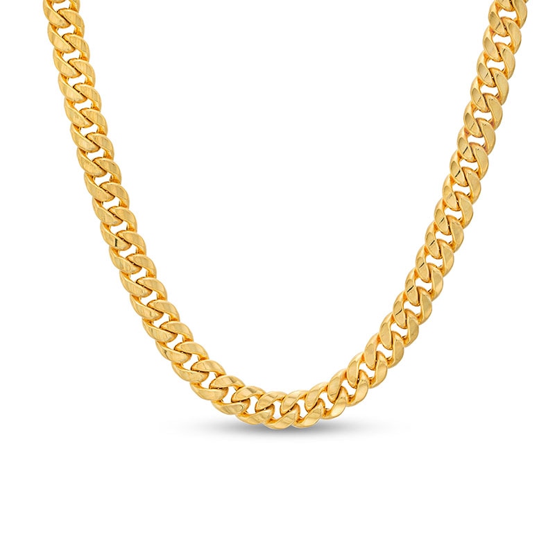 Previously Owned - 5.25mm Cuban Curb Chain Necklace in Hollow 10K Gold - 26"|Peoples Jewellers