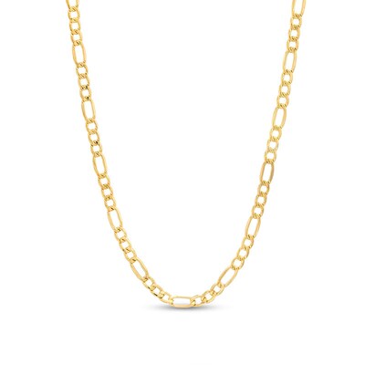 Previously Owned - 3.3mm Diamond-Cut Figaro Chain Necklace in Hollow 10K Gold - 22"