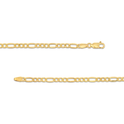 Previously Owned - 3.3mm Diamond-Cut Figaro Chain Necklace in Hollow 10K Gold - 22"