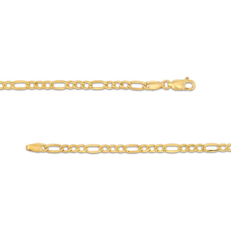Previously Owned - 3.3mm Diamond-Cut Figaro Chain Necklace in Hollow 10K Gold - 22"|Peoples Jewellers