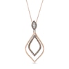 Previously Owned - 0.25 CT. T.W. Champagne and White Diamond Teardrop Pendant in Sterling Silver and 10K Rose Gold