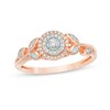 Thumbnail Image 1 of Previously Owned - 0.15 CT. T.W. Diamond Flower Double Frame Shank Ring in 10K Rose Gold