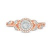 Thumbnail Image 4 of Previously Owned - 0.15 CT. T.W. Diamond Flower Double Frame Shank Ring in 10K Rose Gold