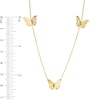 Thumbnail Image 2 of Previously Owned - Triple Butterfly Station Necklace in 14K Gold