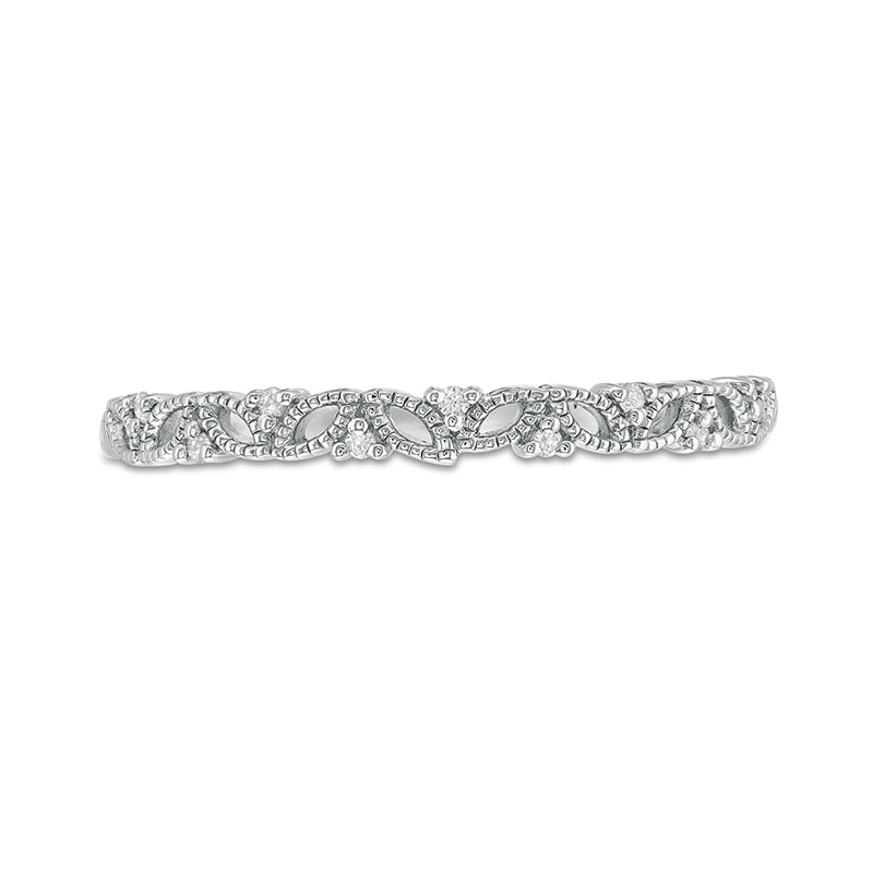 Previously Owned - Diamond Accent Vine Vintage-Style Band in 10K White Gold