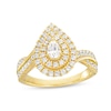 Thumbnail Image 0 of Previously Owned - 0.95 CT. T.W. Pear-Shaped Diamond Double Frame Engagement Ring in 10K Gold (I/I2)