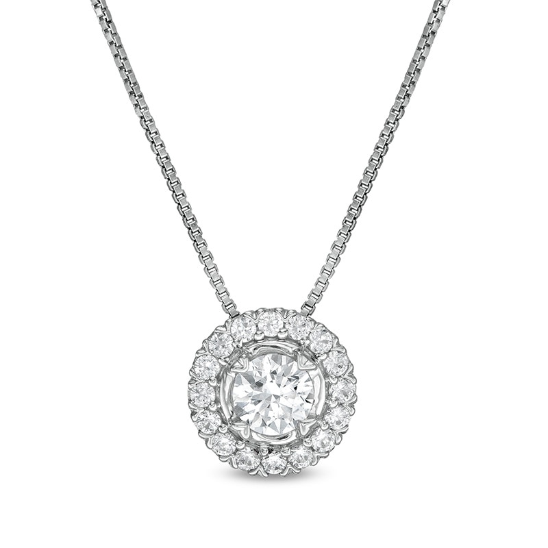 Previously Owned - 0.50 CT. T.W. Diamond Frame Pendant in 10K White Gold|Peoples Jewellers