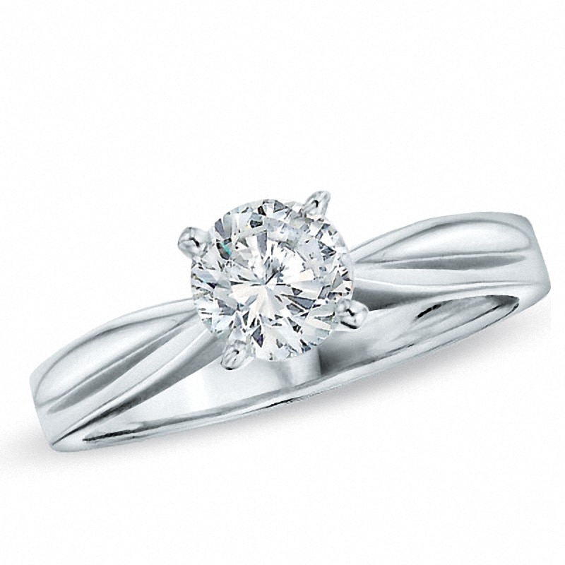 Main Image 1 of Previously Owned - 1.20 CT. Diamond Solitaire Engagement Ring in 14K White Gold (J/I1)