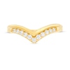 Previously Owned - 0.18 CT. T.W. Diamond Chevron Wedding Band in 10K Gold