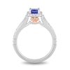 Previously Owned - Enchanted Disney Ariel Tanzanite and 0.37 CT. T.W. Diamond Frame Engagement Ring in 14K White Gold