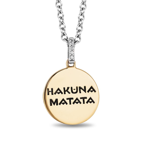 Previously Owned - Disney Treasures The Lion King Diamond Accent "HAKUNA MATATA" and Simba Symbol Pendant in 10K Gold