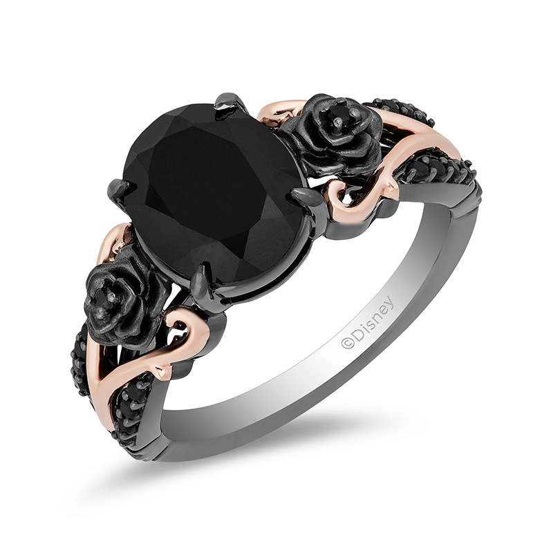 Previously Owned - Enchanted Disney Villains Maleficent Onyx and Diamond Ring in Sterling Silver and 10K Rose Gold|Peoples Jewellers