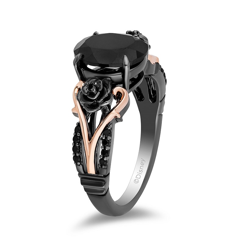 Previously Owned - Enchanted Disney Villains Maleficent Onyx and Diamond Ring in Sterling Silver and 10K Rose Gold|Peoples Jewellers