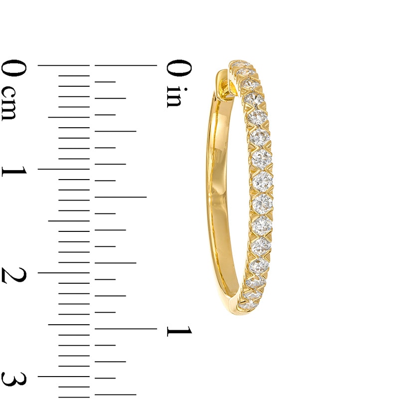 Previously Owned - 0.95 CT. T.W. Lab-Created Diamond Hoop Earrings in 14K Gold (F/SI2)