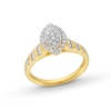 Thumbnail Image 0 of 0.085 CT. T.W. Marquise Multi-Diamond Frame Promise Ring in Sterling Silver with 14K Gold Plate