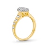 Thumbnail Image 2 of 0.085 CT. T.W. Marquise Multi-Diamond Frame Promise Ring in Sterling Silver with 14K Gold Plate