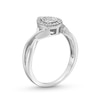 Thumbnail Image 2 of 0.115 CT. T.W. Pear-Shaped Multi-Diamond Frame Twist Shank Promise Ring in Sterling Silver