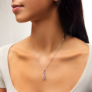 0.75 CT. T.W. Certified Lab-Created Diamond Criss-Cross Infinity Pendant in 14K White Gold (F/SI2)