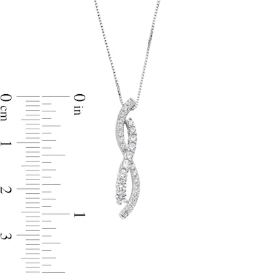 0.75 CT. T.W. Certified Lab-Created Diamond Criss-Cross Infinity Pendant in 14K White Gold (F/SI2)