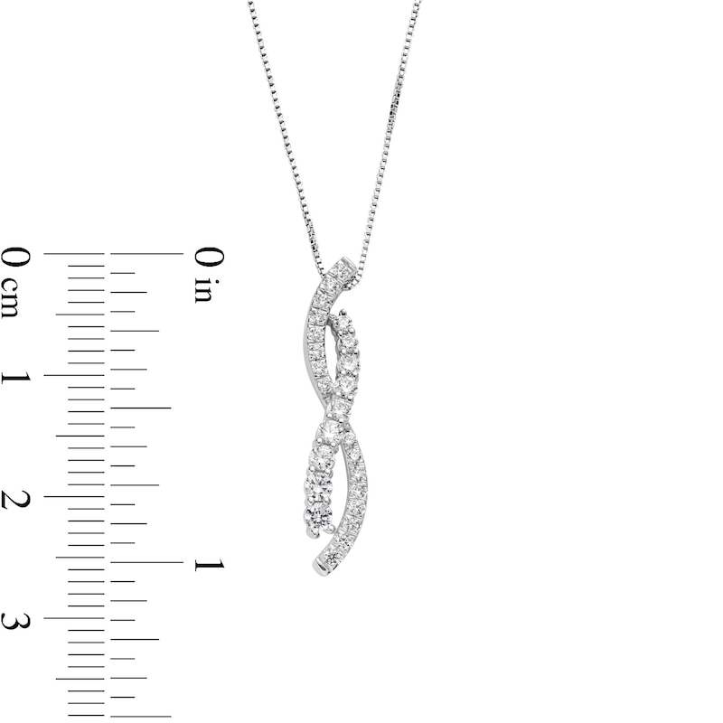 0.75 CT. T.W. Certified Lab-Created Diamond Criss-Cross Infinity Pendant in 14K White Gold (F/SI2)