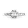 0.49 CT. T.W. Princess-Cut Diamond Cushion-Shaped Frame Engagement Ring in 10K White Gold