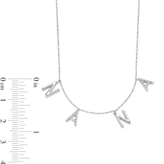 0.05 CT. T.W. Diamond "NANA" Station Necklace in Sterling Silver