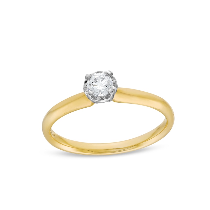 0.20 CT. Diamond Miracle Solitaire Engagement Ring in 14K Gold (J/I3)