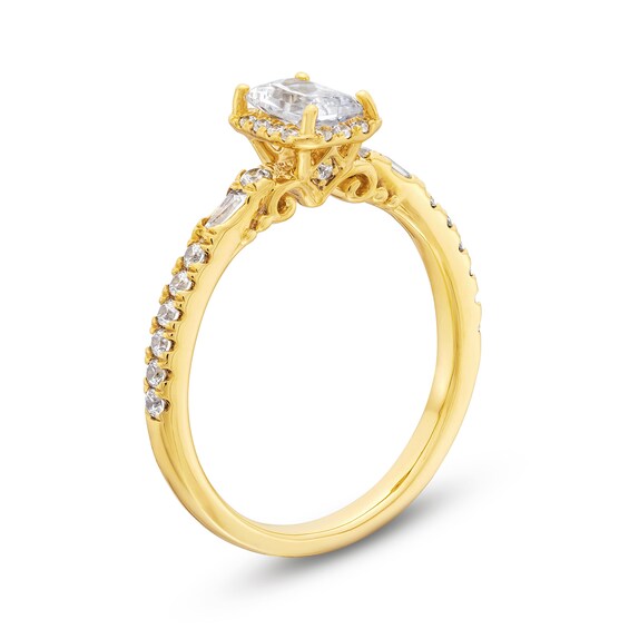 Radiant-Cut Canadian Certified Centre Diamond 1.10 CT. T.W. Frame Engagement Ring in 18K Gold (I/SI2)