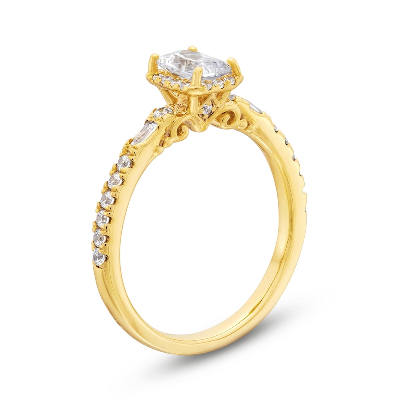 Radiant-Cut Canadian Certified Centre Diamond 1.10 CT. T.W. Frame Engagement Ring in 18K Gold (I/SI2)|Peoples Jewellers