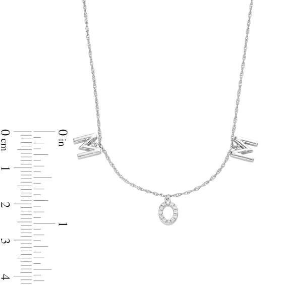 0.05 CT. T.W. Diamond "MOM" Station Necklace in Sterling Silver