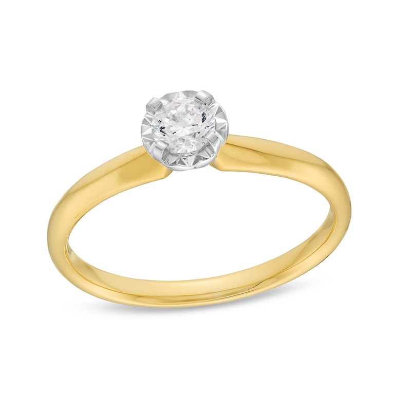 Main Image 1 of 0.30 CT. Diamond Miracle Solitaire Engagement Ring in 14K Gold (J/I3)