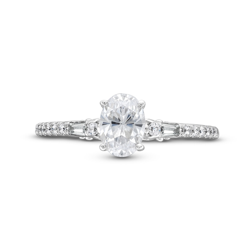 Oval Canadian Certified Centre Diamond 1.00 CT. T.W. Engagement Ring in 18K White Gold (I/SI2)|Peoples Jewellers