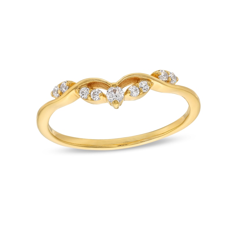 0.12 CT. T.W. Diamond Contour Leaf Vine Anniversary Band in 14K Gold|Peoples Jewellers