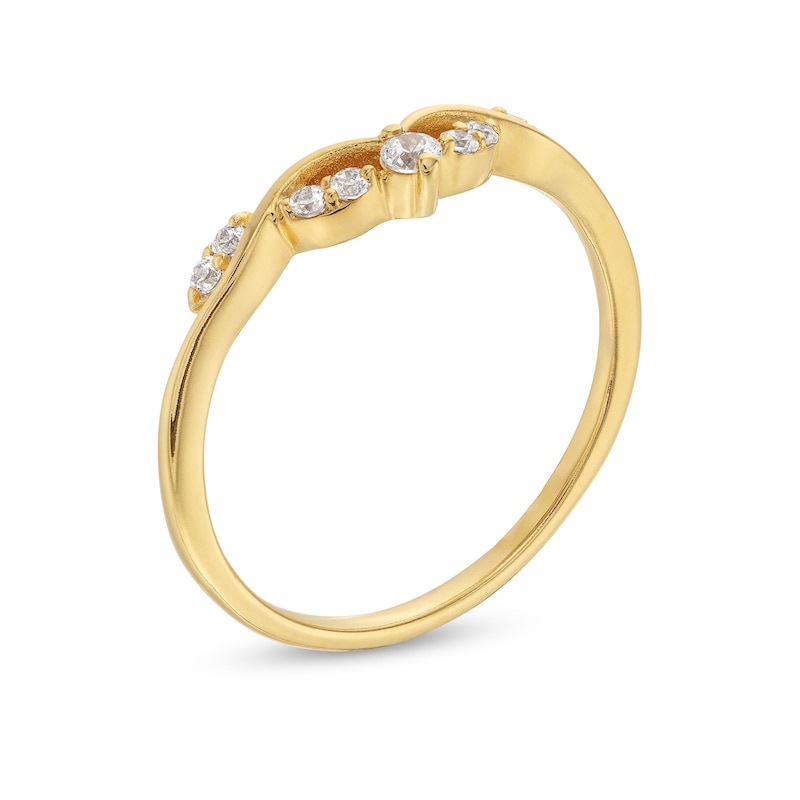 0.12 CT. T.W. Diamond Contour Leaf Vine Anniversary Band in 14K Gold|Peoples Jewellers