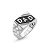 0.25 CT. T.W. Black and White Diamond Slant "DAD" Rectangle-Top Nugget Ring in Sterling Silver