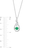 Thumbnail Image 2 of Unstoppable Love™ 5.0mm Lab-Created Emerald and White Lab-Created Sapphire Twist Teardrop Pendant in Sterling Silver