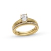 Thumbnail Image 0 of Perfect Fit 1.00 CT. T.W. Oval Certified Lab-Created Diamond Vintage-Style Bridal Set in 14K Gold (F/SI2)