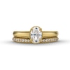 Thumbnail Image 3 of Perfect Fit 1.00 CT. T.W. Oval Certified Lab-Created Diamond Vintage-Style Bridal Set in 14K Gold (F/SI2)