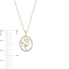 Thumbnail Image 2 of 0.08 CT. T.W. Diamond Oval Frame Family Tree Pendant in Sterling Silver with 10K Gold Plate