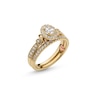 Perfect Fit 0.60 CT. T.W. Oval Certified Lab-Created Diamond Heart-Sides Vintage-Style Bridal Set in 14K Gold (F/SI2)