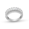 2.00 CT. T.W. Emerald-Cut and Round Certified Lab-Created Diamond Triple Row Anniversary Band in 14K White Gold (F/SI2)