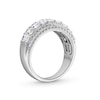 2.00 CT. T.W. Emerald-Cut and Round Certified Lab-Created Diamond Triple Row Anniversary Band in 14K White Gold (F/SI2)