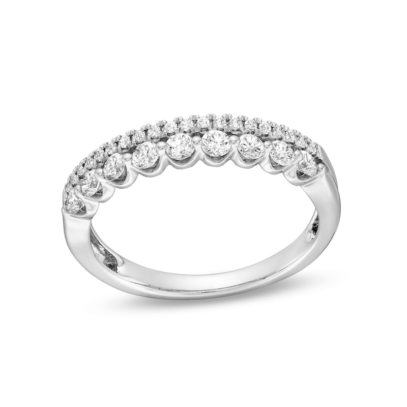 0.50 CT. T.W. Diamond Double Row Anniversary Band in 14K White Gold|Peoples Jewellers