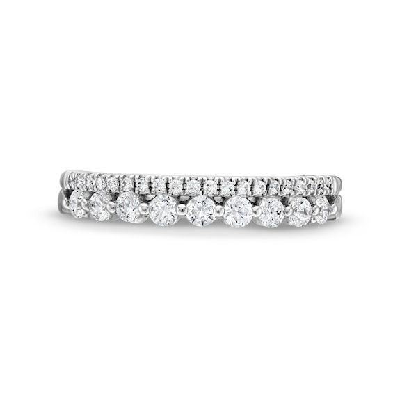 0.50 CT. T.W. Diamond Double Row Anniversary Band in 14K White Gold