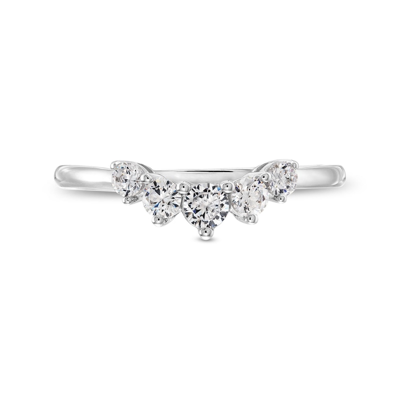 0.40 CT. T.W. Canadian Certified Diamond Graduated Five Stone Contour Anniversary Band in 14K White Gold (I/I2)