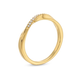 0.05 CT. T.W. Diamond Twist Contour Anniversary Band in 10K Gold