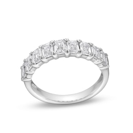 2.00 CT. T.W. Emerald-Cut Certified Lab-Created Diamond Nine Stone Anniversary Band in 14K White Gold (F/VS2)