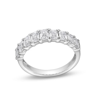 2.00 CT. T.W. Emerald-Cut Certified Lab-Created Diamond Nine Stone Anniversary Band in 14K White Gold (F/VS2)